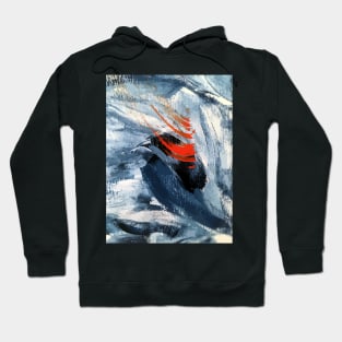 Blue and Orange Brushstroke Abstract Painting Hoodie